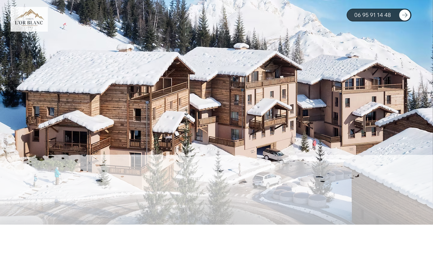 Capture d'écran du site Chalets de l'Or Blanc