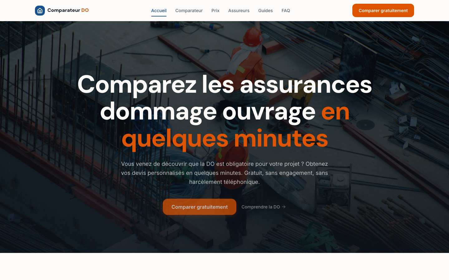 Capture d'écran du site Comparateur DO